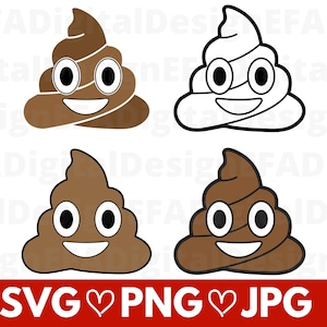 Poop Emoji svg, Poop clipart, grappige svg, Cricut File, Cut file, Poop gezicht emoji svg, Instant Jpg Png Download, Emoji clipart, Glimlachende Poep