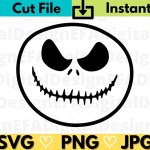 Jack Skellington Face, Nightmare, Halloween Skellington, Jack O Lantern, Jpg, Svg, Clipart, Shirt, Cricut File, Cut file, Instant Download