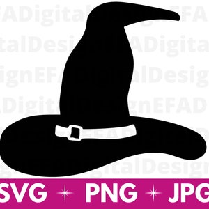 Clipart de chapéu de bruxa, chapéu de bruxa Svg, chapéus de feiticeiro, arquivo de corte de Halloween, chapéu preto, arquivo Cricut, arquivo de corte, Jpg, Png, Svg, download instantâneo