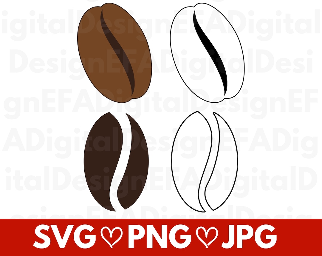 Coffee Bean SVG Bundle, Coffee Beans Svg, Coffee Bean Silhouette Vector ...