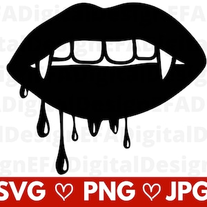 Druipende bloed mond vampier lip tanden SVG, Halloween hoektanden SVG, Vampire Lips, Clipart, Shirt Design, Cricut File, Cut bestand, Instant Download