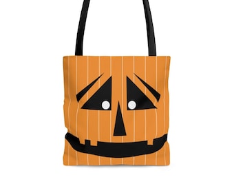 Jack O Lantern Halloween Trick or Treat Reusable Tote Bag