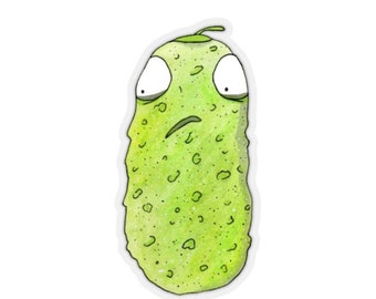 Funny Pickle Sticker – Waterproof Vinyl Laptop Sticker – Gift for Food Lovers - 4” tall