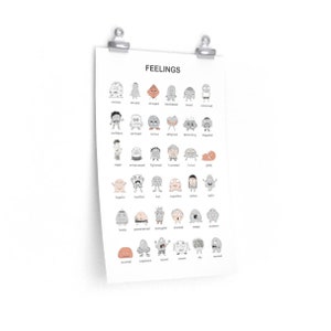 36 Póster de Sentimientos/Emociones - Vocabulario Ampliado de Sentimientos