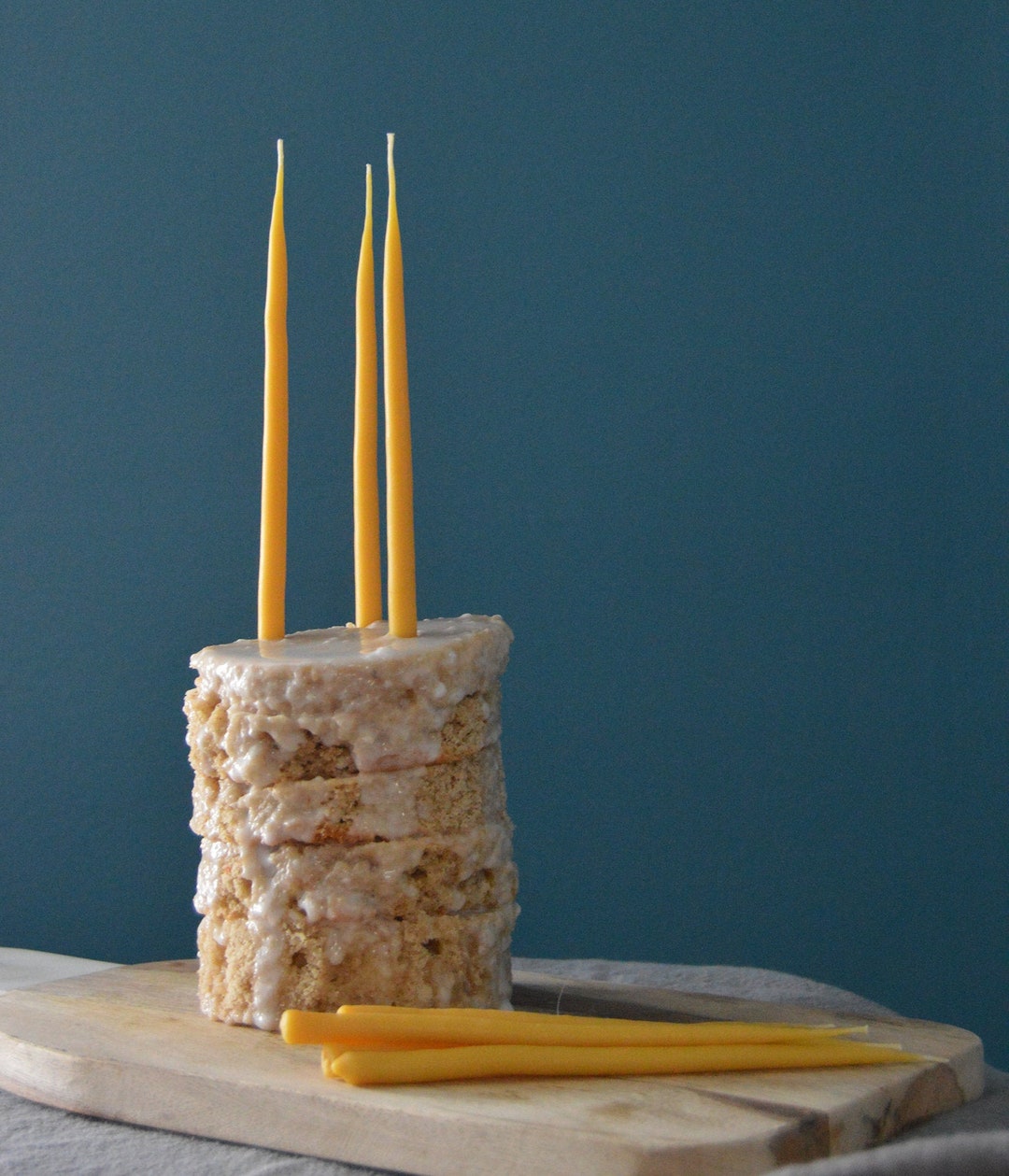 100 Beeswax Tall Birthday Candles Long Thin Candles Yellow Candles Non