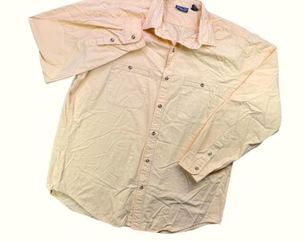 Vtg Patagonia Vintage Mens XL Cotton Canvas Shirt Long Pocket Gorpcore Peach