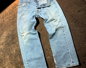 Vintage Levis 501 Jeans Men 36x30 (34x29) Button Fly Straight Distressed Grunge