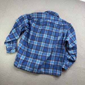 Vintage Pendleton flanellen overhemd jongens grote wollen geruite knoopsluiting afbeelding 3