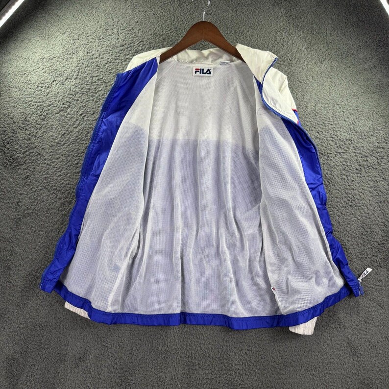 Fila Windbreaker Trench Jacket Womens Large Vintage Rare 80s Cinch Waist Hip-Hop image 4