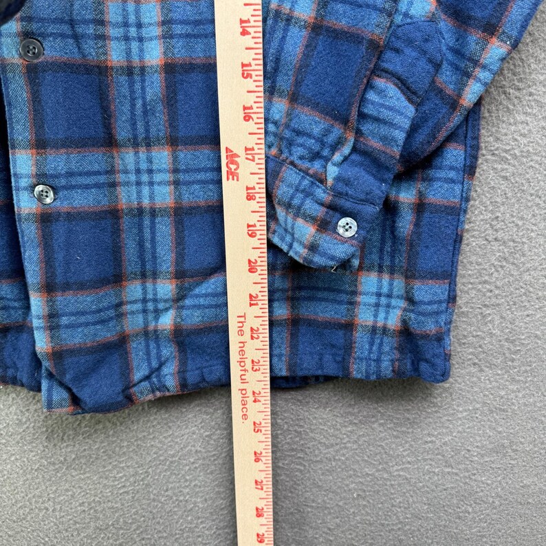 Vintage Pendleton flanellen overhemd jongens grote wollen geruite knoopsluiting afbeelding 6