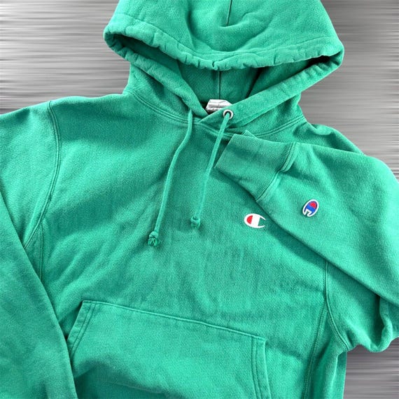 Champion Hoodie Mens S Reverse Weave Vintage Green Pullover Skate