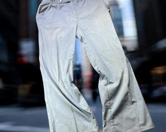 Vintage Unbranded Trousers Mens 32 Blue Elastic Waist Casual Retro Workwear 80s