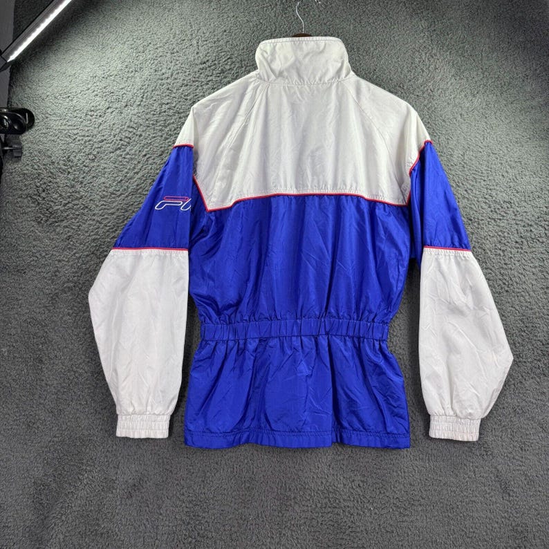 Fila Windbreaker Trench Jacket Womens Large Vintage Rare 80s Cinch Waist Hip-Hop image 3