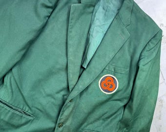 Marynarka sportowa Vintage Harris Uniforms męska XL z zieloną naszywką