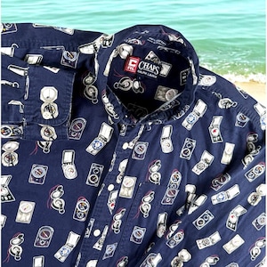 ヴィンテージ ラルフローレン チャップス コンパス シャツ メンズ L セーリング カートグラフィー ガイド L/S