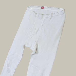 Intimo termico vintage Allen A da uomo, taglia L, bianco, isolante, USA, a nido d'ape