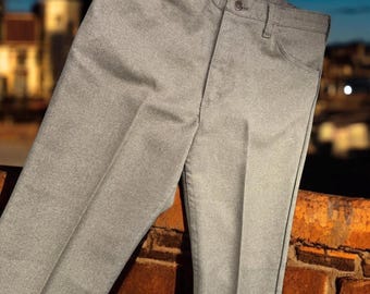 Vintage Wrangler Pants Mens 34x30 (32) Heather Regular Wrancher Dress Slacks 70s