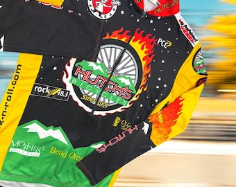 Vintage Chameleon Sportswear Jersey Mens Medium Hutchs Bicycles Bend Oregon USA