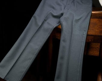 Vintage Wrangler Pants Men 38x30 Black Wrancher Dress Jean Polyester Made In USA