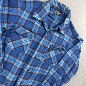 Vintage Pendleton flanellen overhemd jongens grote wollen geruite knoopsluiting afbeelding 7