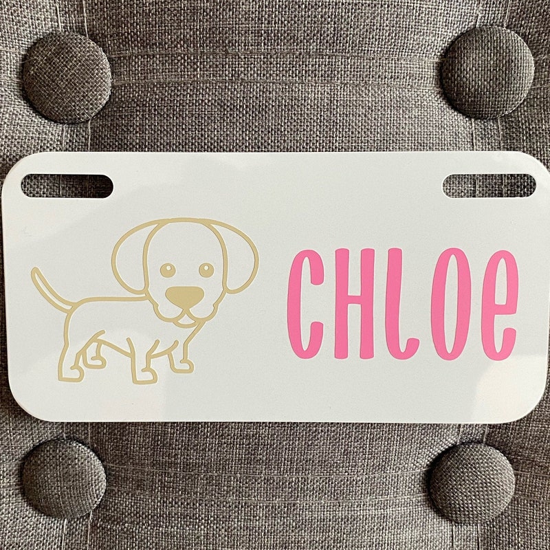 Photo inspiration: Fresh Look at Dog Crate Nameplates