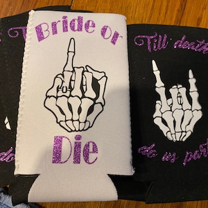 Bachelorette party can coolers- slim cans. Custom made