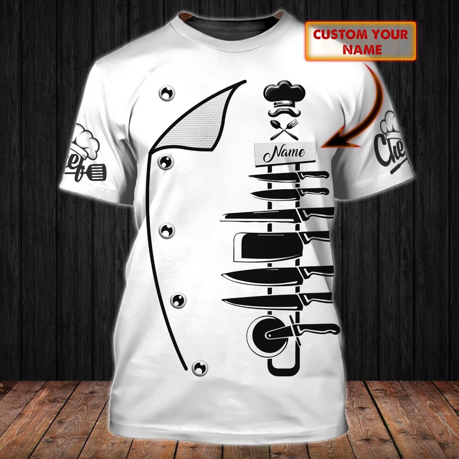 Chef Personalized Name 3D All Over Printed Shirt Funny and | Etsy