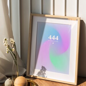 444 Protection Aura Poster: Colorful Bedroom Decor (Digital Download)
