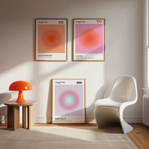 Angel Number Print Set: Gradient Spiritual Wall Art (Digital Downloads)