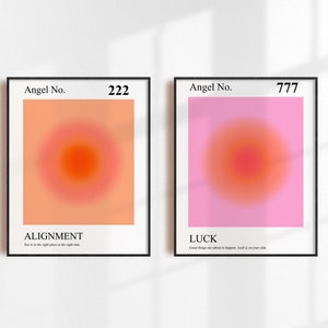 Angel Number Print Set: Gradient Spiritual Wall Art (Digital Download)