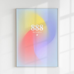 Impression d&#39;aura du nombre 888 : art mural dégradé coloré (téléchargement numérique)