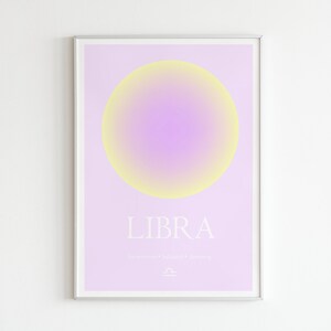 LIBRA- Zodiac Printable, Astrology / Aura Poster, Star Sign Art, Aura Poster, Astrology Decor, DIGITAL DOWNLOAD