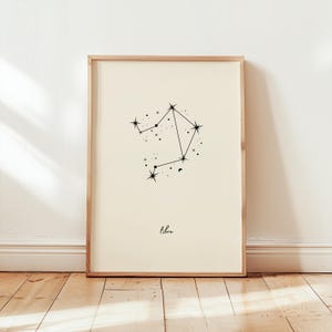 Libra Konstellation Poster, Sternzeichen Wand Kunst Druck, Sterne Karte Poster, Libra Sternzeichen Geschenk, Libra Print, Astrologie Poster, Instant Download