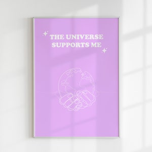 Aura Print: Universe Has Your Back, Purple Room Decor (Digital Download)
