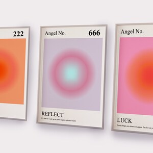 Affiche d&#39;aura de nombres angéliques : oeuvre d&#39;art murale spirituelle (téléchargement numérique)