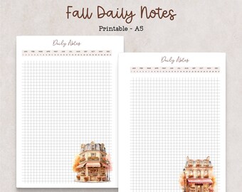 PRINTABLE | A5 | Fall daily notes