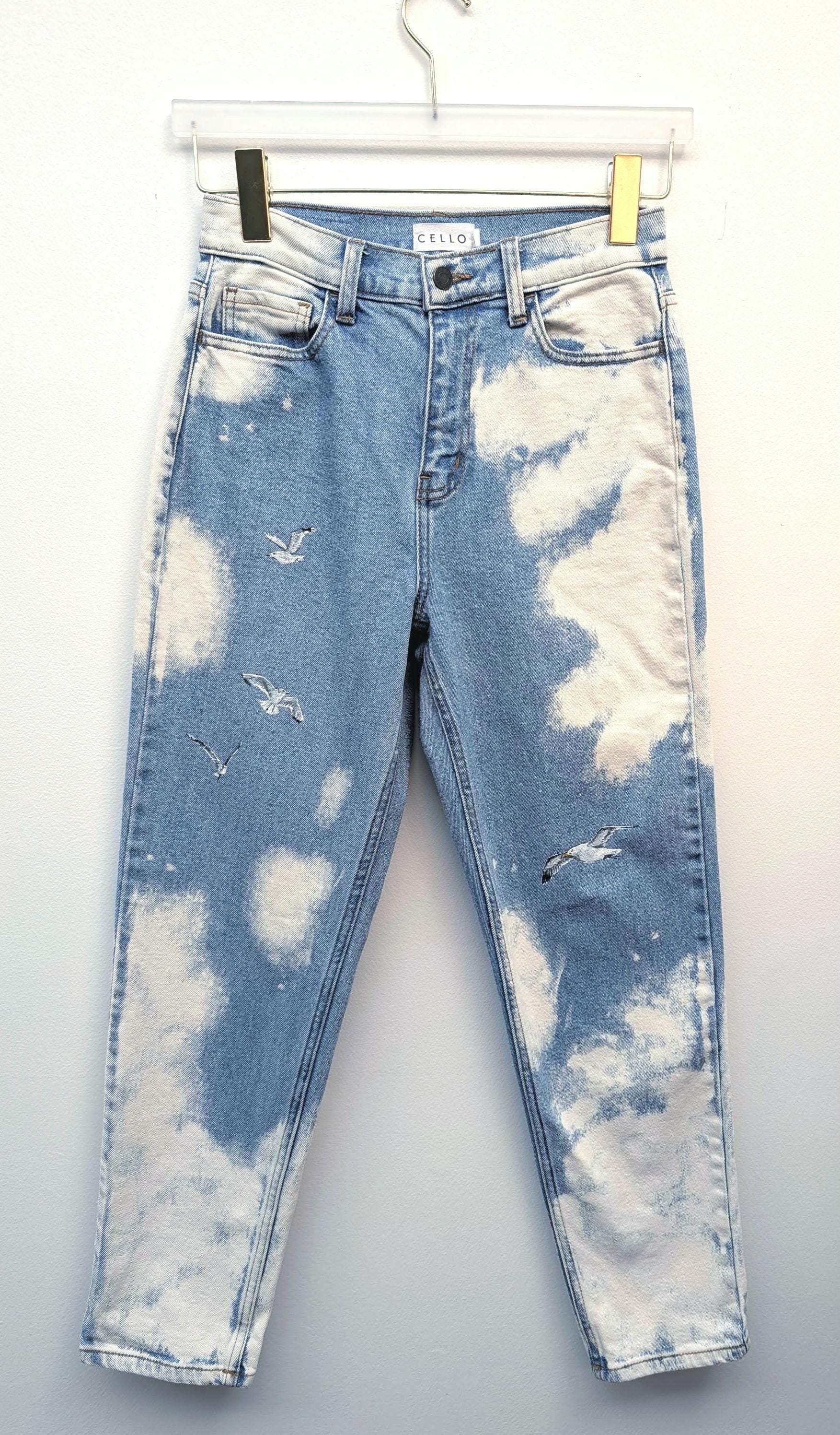 Bleach Paint Jeans - Etsy