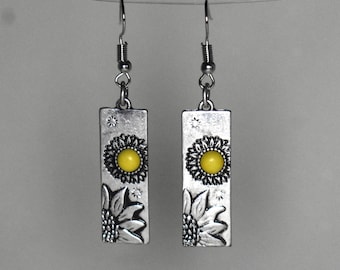 Yellow Sunflower Earrings
