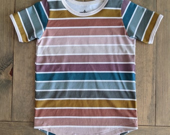 Boho Rainbow Shirt, Gift for Rainbow Baby, Matching Sibling Shirts, Organic Kids Clothes, Rainbow Birthday Shirt, Kids Summer Clothes