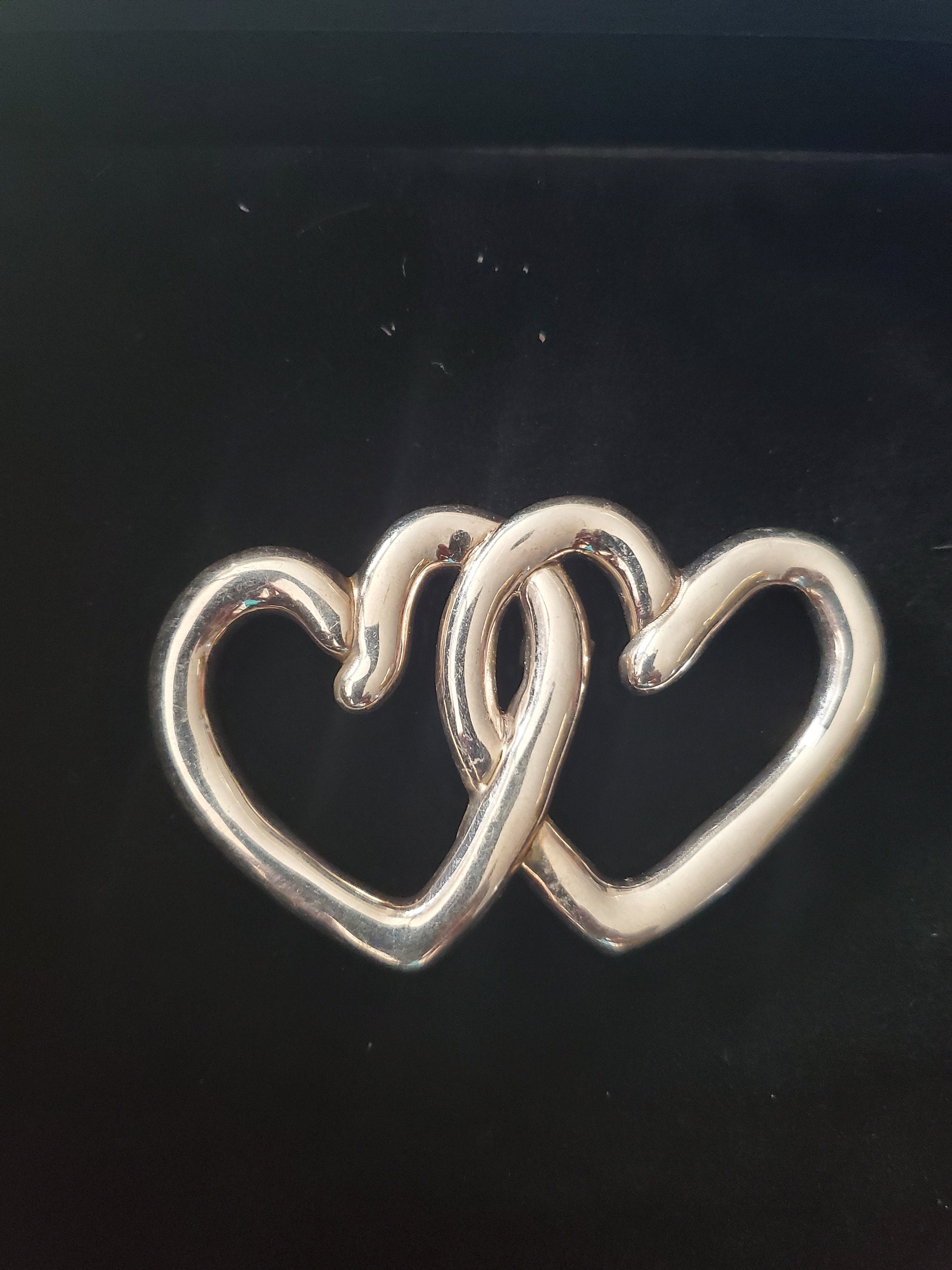 Sterling Silver Doubleheart Pin Etsy