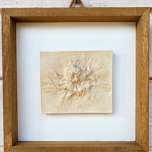 Plaster Botanical Bas Relief Artwork