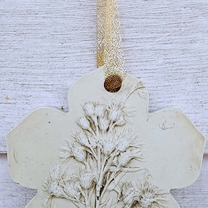 Gips Botanische Flach Relief Kunstwerk