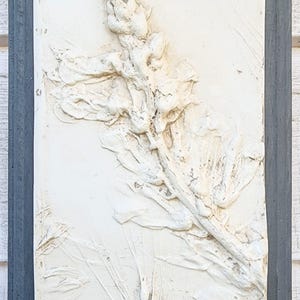 Plaster Botanical Bas Relief Artwork