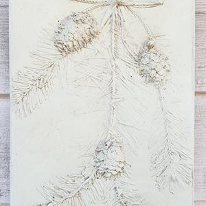 Plaster Botanical Bas Relief Artwork