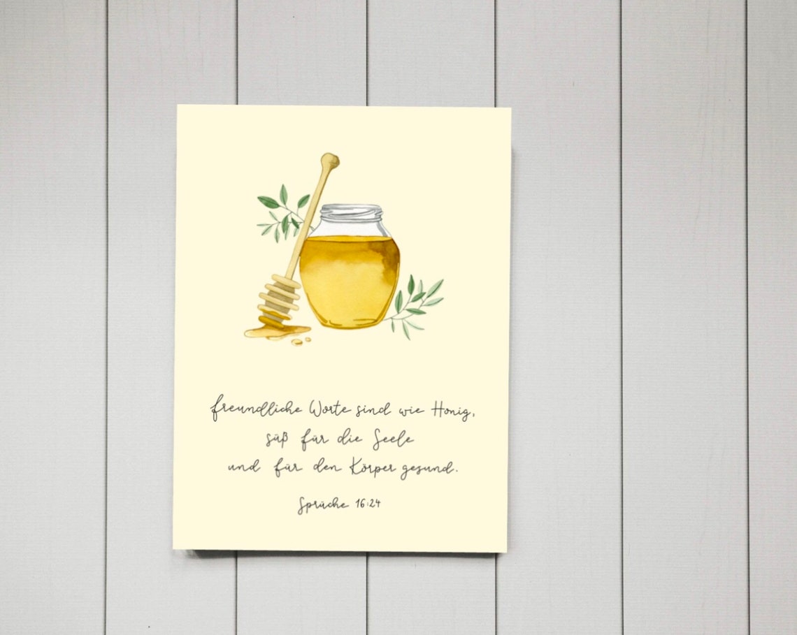 Karte Freundliche Worte sind wie Honig Etsy