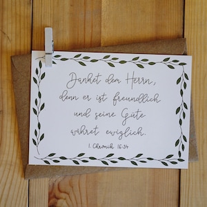 Christliche Postkarte: Danket dem Herrn