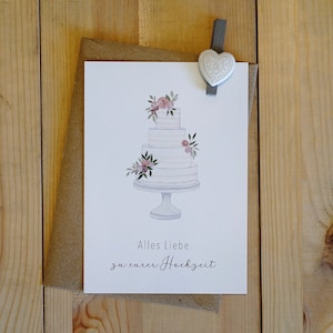 Hochzeitskarte: Torte