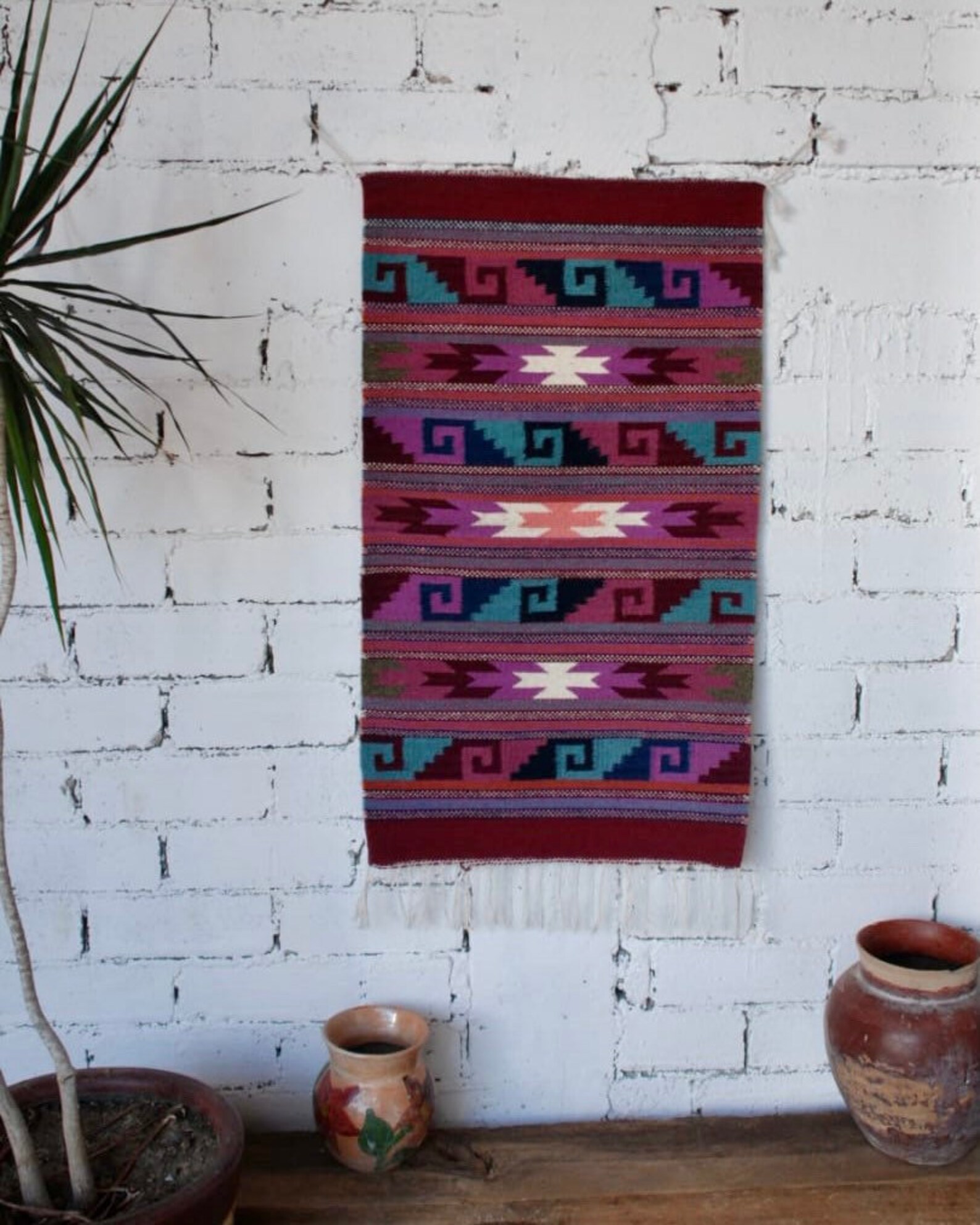 Oaxacan Area Rug HandWoven Sheeps Wool 24x 36 Etsy