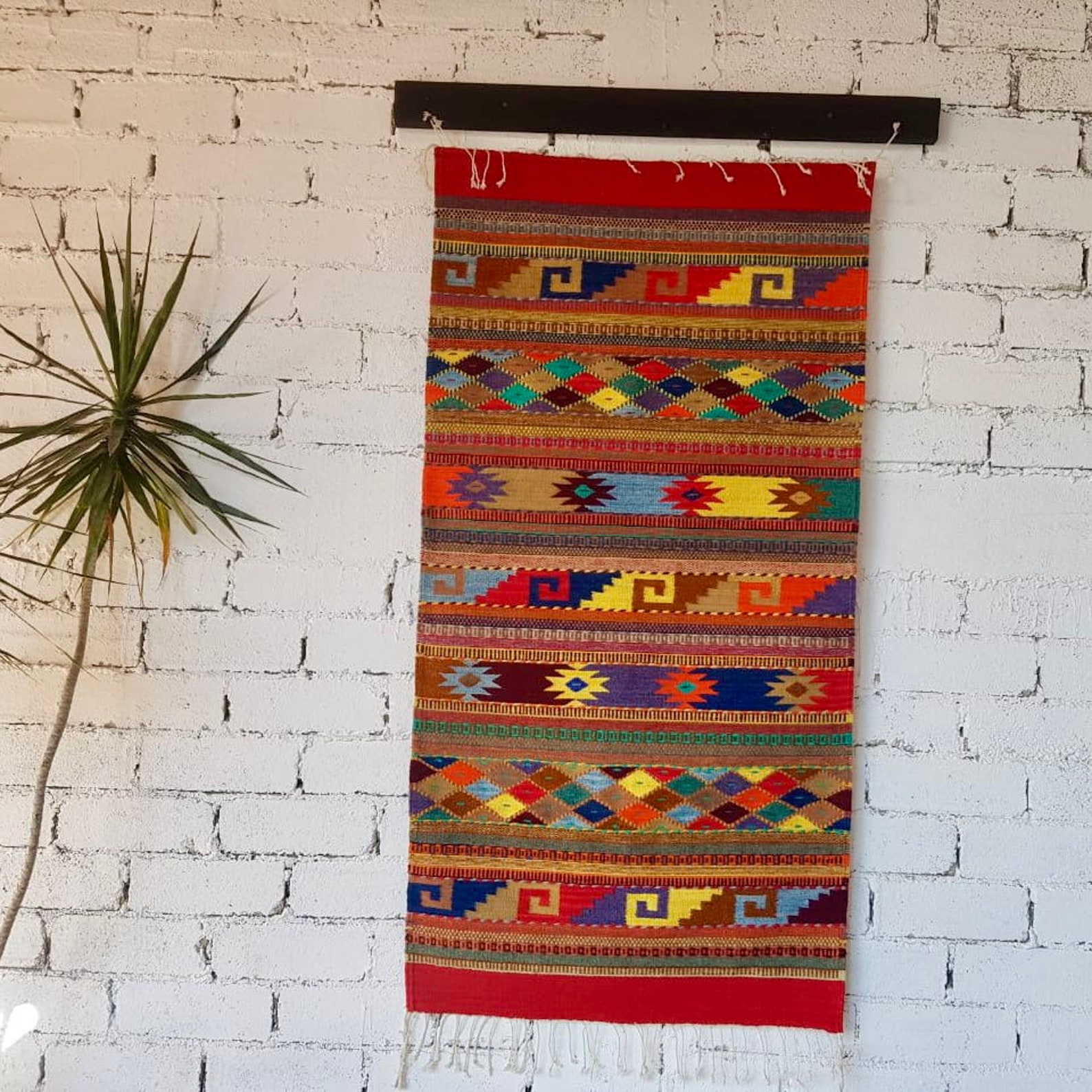 Oaxacan Accent Rug HandWoven Sheeps Wool 29 x Etsy