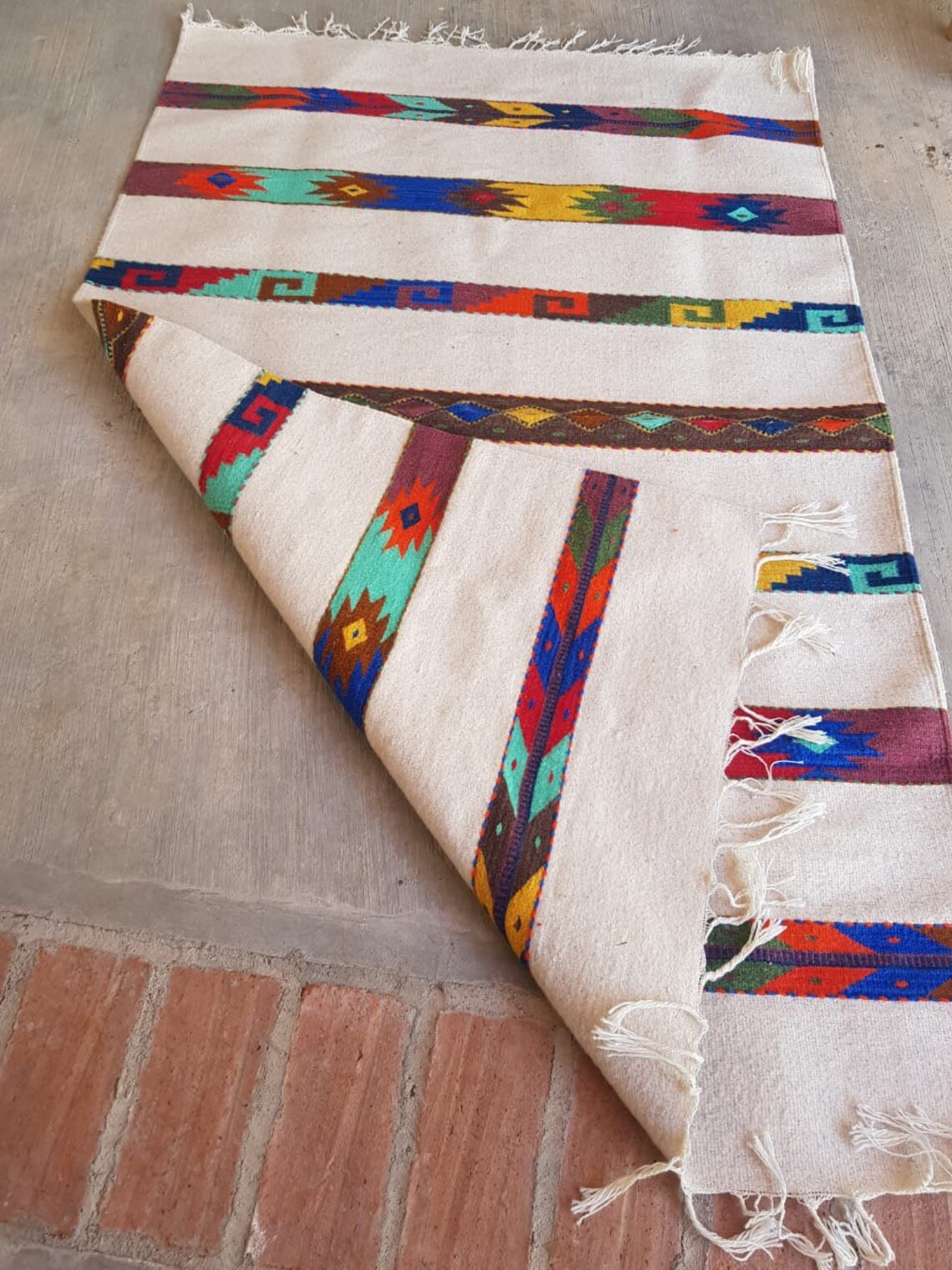 Oaxacan Zapotec Rug 48 x 72 HandWoven Sheeps Wool Etsy